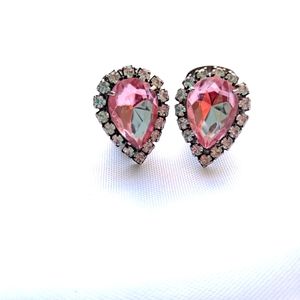 Vintage Pink Teardrop Earrings